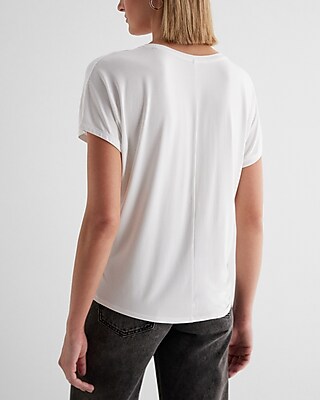 V-Neck Ruched Side Relaxed Tee