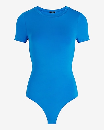 Women's Blue Bodysuits - Strapless, Lace & Long Sleeve Bodysuits - Express