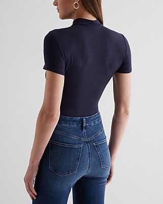 Supersoft Fitted Mock Neck Short Sleeve Bodysuit - image 3