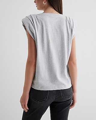 Skimming Crew Neck Padded Shoulder Muscle Tee