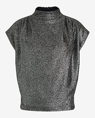 MK NK STRNG SHLDR BUBBLE TEE FOIL 8611420:PITCH BLACK:XS