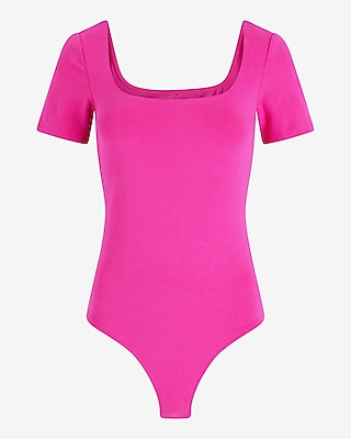 Body Contour Stretch Cotton Square Neck Bodysuit