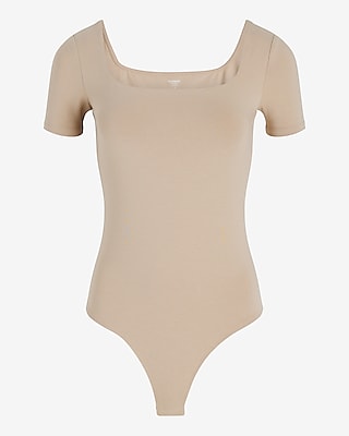 Body Contour Stretch Cotton Square Neck Bodysuit