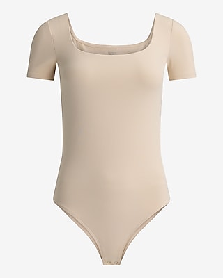 Body Contour Stretch Cotton Square Neck Bodysuit