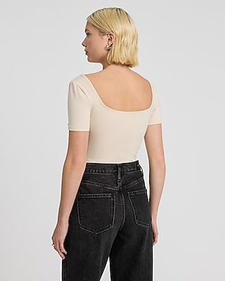 Body Contour Stretch Cotton Square Neck Bodysuit