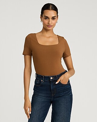 Body Contour Light Compression Stretch Cotton Square Neck Bodysuit - image 2