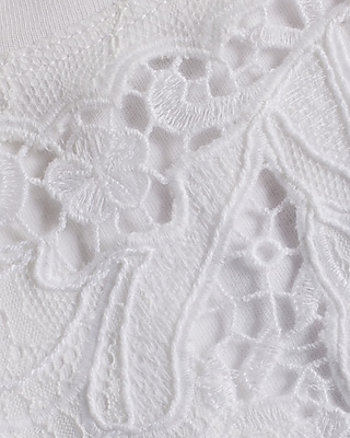 Eyelet Crew Neck Short Sleeve Cropped Boyfriend Tee