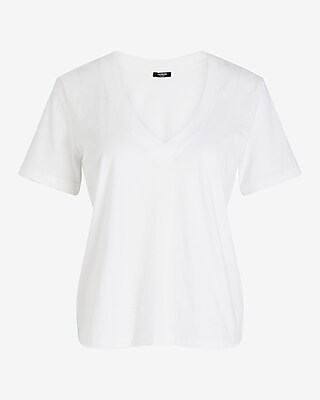 Skimming Cotton V-Neck Short Sleeve Tee