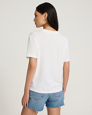 Skimming Cotton V-Neck Short Sleeve Tee