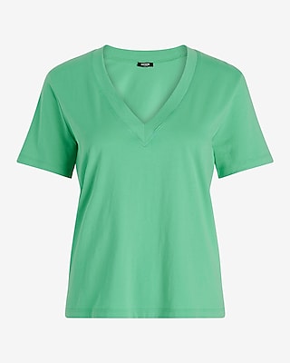 Skimming Cotton V-Neck Short Sleeve Tee