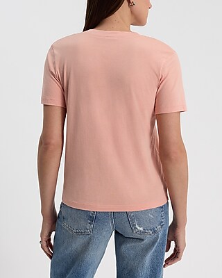 Skimming Cotton V-Neck Short Sleeve Tee
