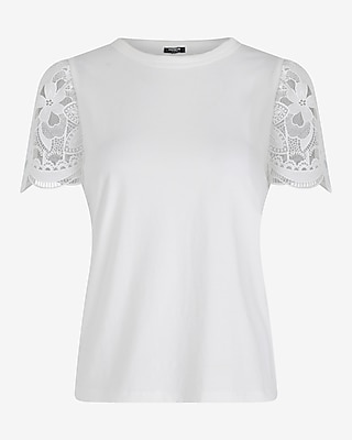 EX SS GRACE EYELET SLV TEE 8611632:HONEYBEE:XL