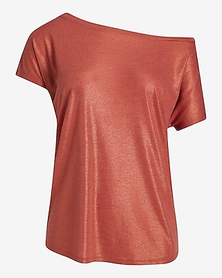 Linen-Blend Shine Off The Shoulder London Tee