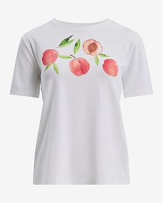 Skimming Peaches Graphic Crew Neck Tee