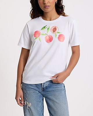 Skimming Peaches Graphic Crew Neck Tee