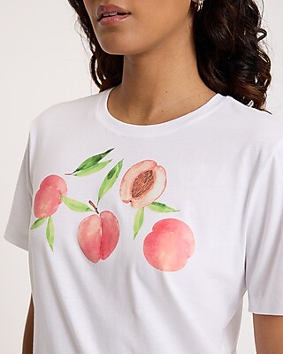 Skimming Peaches Graphic Crew Neck Tee