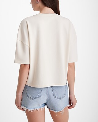 Embellished Crew Neck Short Sleeve Boyfriend Sweatshirt - image 3