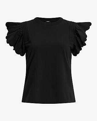 Flutter Sleeve Crew Neck Tee - image 5