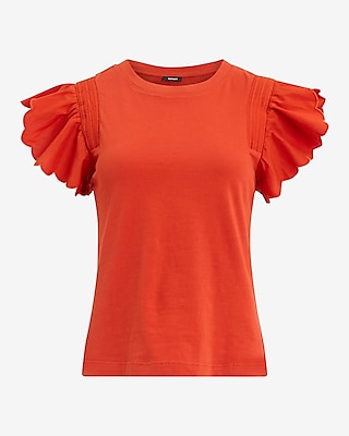 Flutter Sleeve Crew Neck Tee