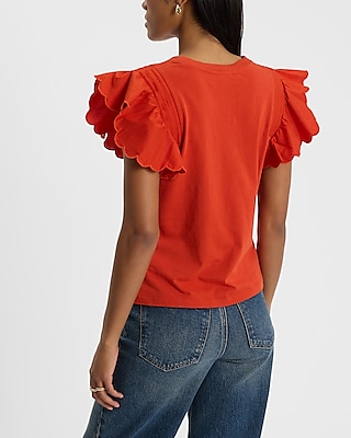 Flutter Sleeve Crew Neck Tee