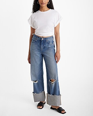 Crew Neck Short Sleeve Side Ruched Tee
