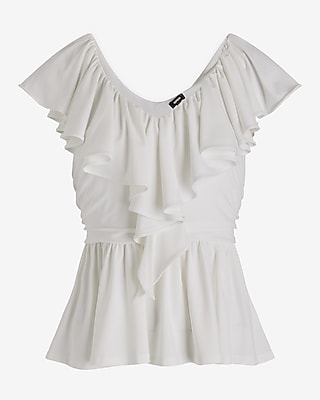 V-Neck Ruffle Peplum Top