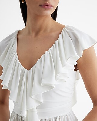 V-Neck Ruffle Peplum Top