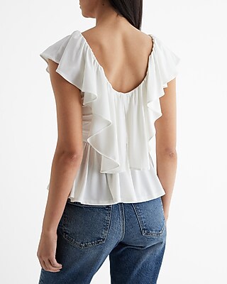 V-Neck Ruffle Peplum Top