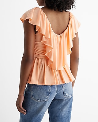 V-Neck Ruffle Peplum Top