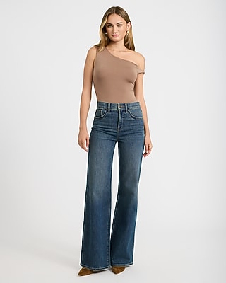 One Shoulder Twist Strap Knit Bodysuit