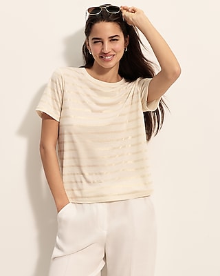 SS SKIMMING LINEN CREW TEE STRIPE 8612139:STRIPE-NEUTRAL:XL