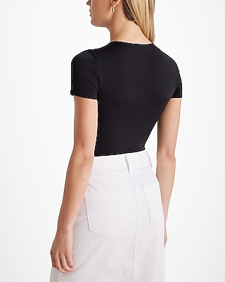 Body Contour Compression Crew Neck Short Sleeve Bodysuit