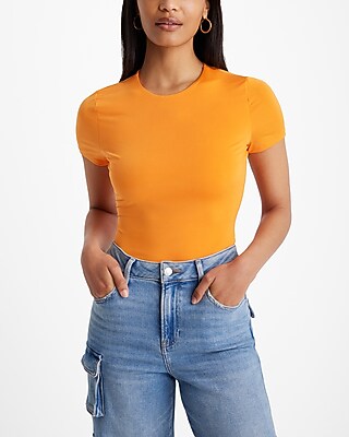 Body Contour Compression Crew Neck Short Sleeve Bodysuit
