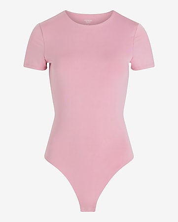 Shein Womens Pink Short Sleeve Bodysuit Size Medium