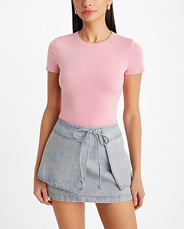 Hot Pink Linen Bodysuit - Bustier Bodysuit - Strapless Bodysuit