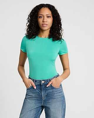 Body Contour Compression Crew Neck Short Sleeve Bodysuit