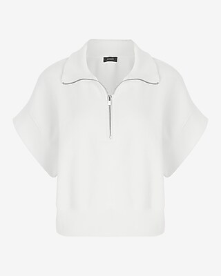 Quarter Zip Short Sleeve Fleece Sweatshirt | Express