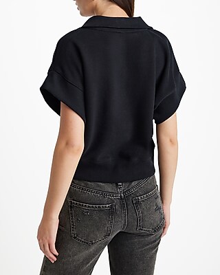 Quarter Zip Short Sleeve Fleece Sweatshirt | Express