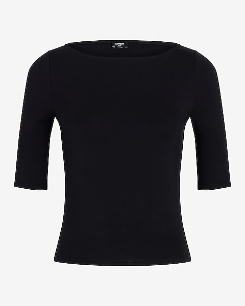 Supersoft Boat Neck T-Shirt - Black