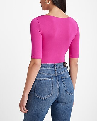 Supersoft Fitted Boat Neck Elbow Sleeve Tee - image 2