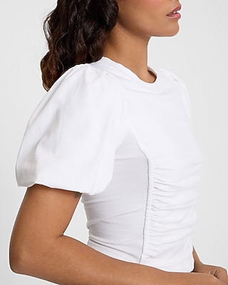 Puff Sleeve Corset Cropped Tee - image 2