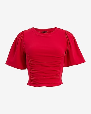 Puff Sleeve Corset Cropped Tee