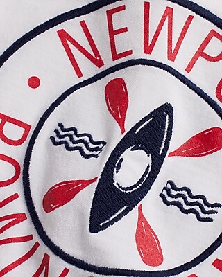 Skimming Embroidered Rowing Crew Neck Graphic Tee
