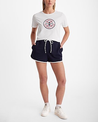 Skimming Embroidered Rowing Crew Neck Graphic Tee