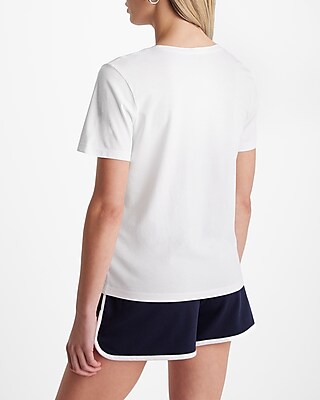 Skimming Embroidered Rowing Crew Neck Graphic Tee