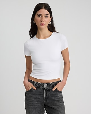 Body Contour Stretch Cotton Crew Neck Baby Tee