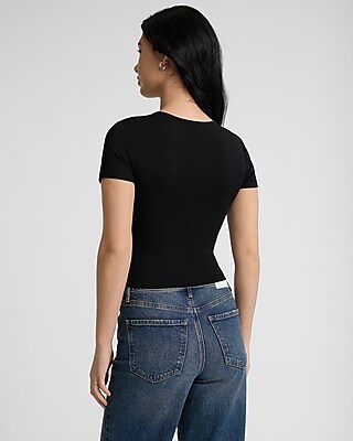 Body Contour Stretch Cotton Crew Neck Baby Tee