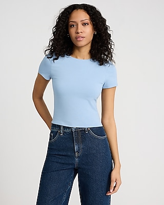 Body Contour Stretch Cotton Crew Neck Baby Tee