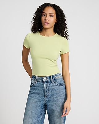 Body Contour Stretch Cotton Crew Neck Baby Tee