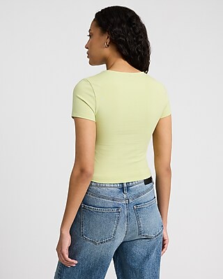 Body Contour Stretch Cotton Crew Neck Baby Tee